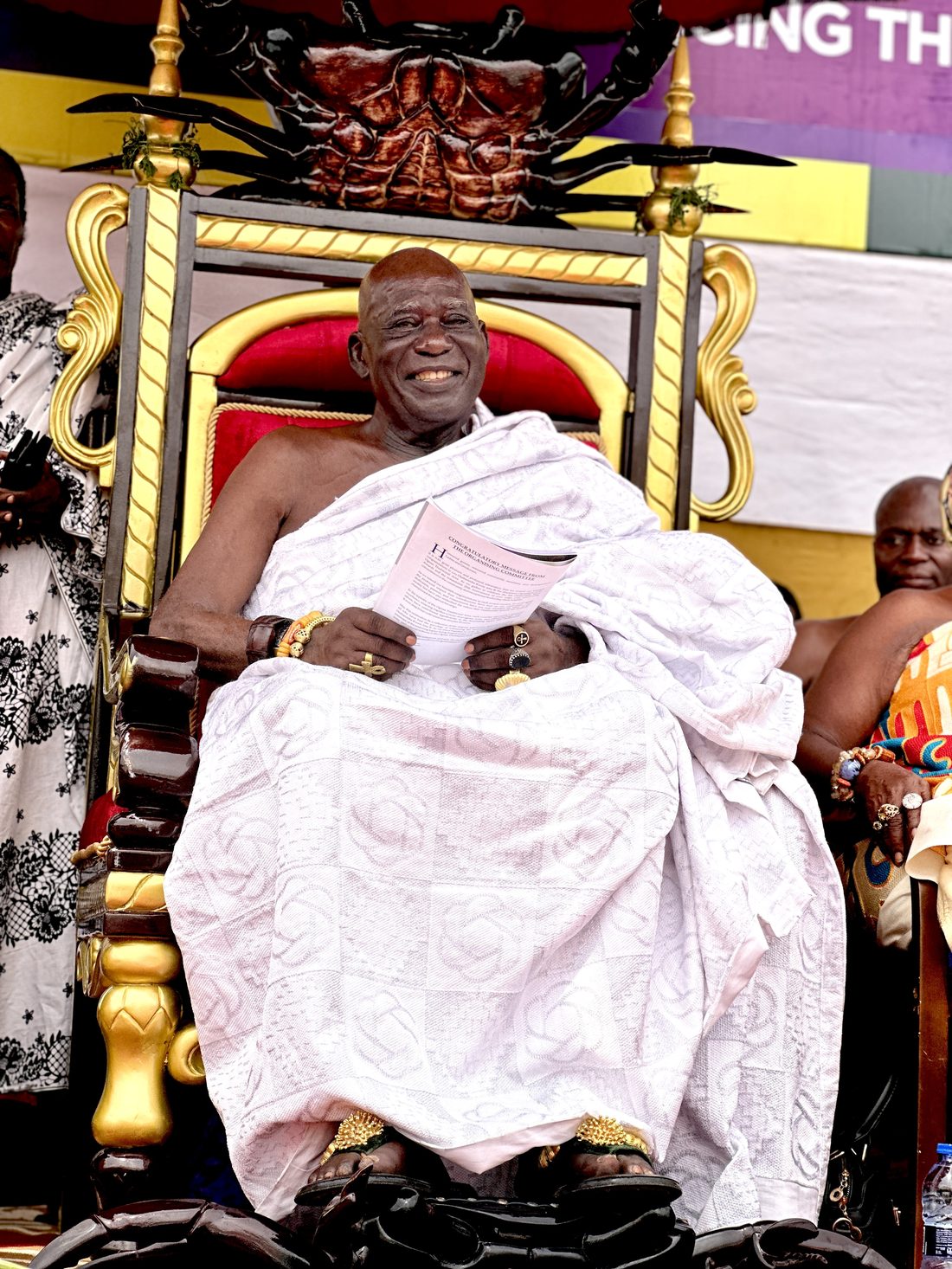 Osabarimba (Dr) Kwesi Atta II, Omanhen of the Oguaa Traditional Area, seated in state